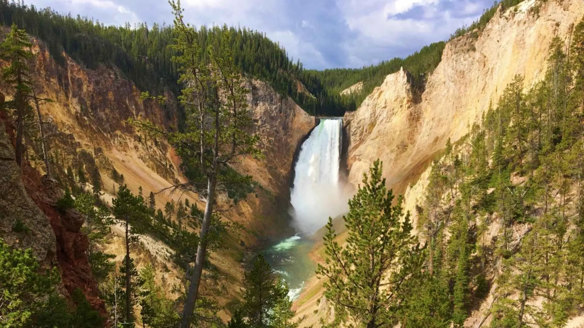 Lower Yellowstone Falls Wyoming beautiful waterfalls Lower Yellowstone Falls Wyoming beautiful waterfalls