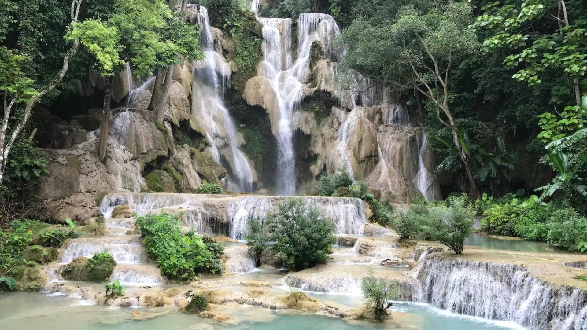 beautiful waterfalls Kuang Si Falls Laos beautiful waterfalls Kuang Si Falls Laos