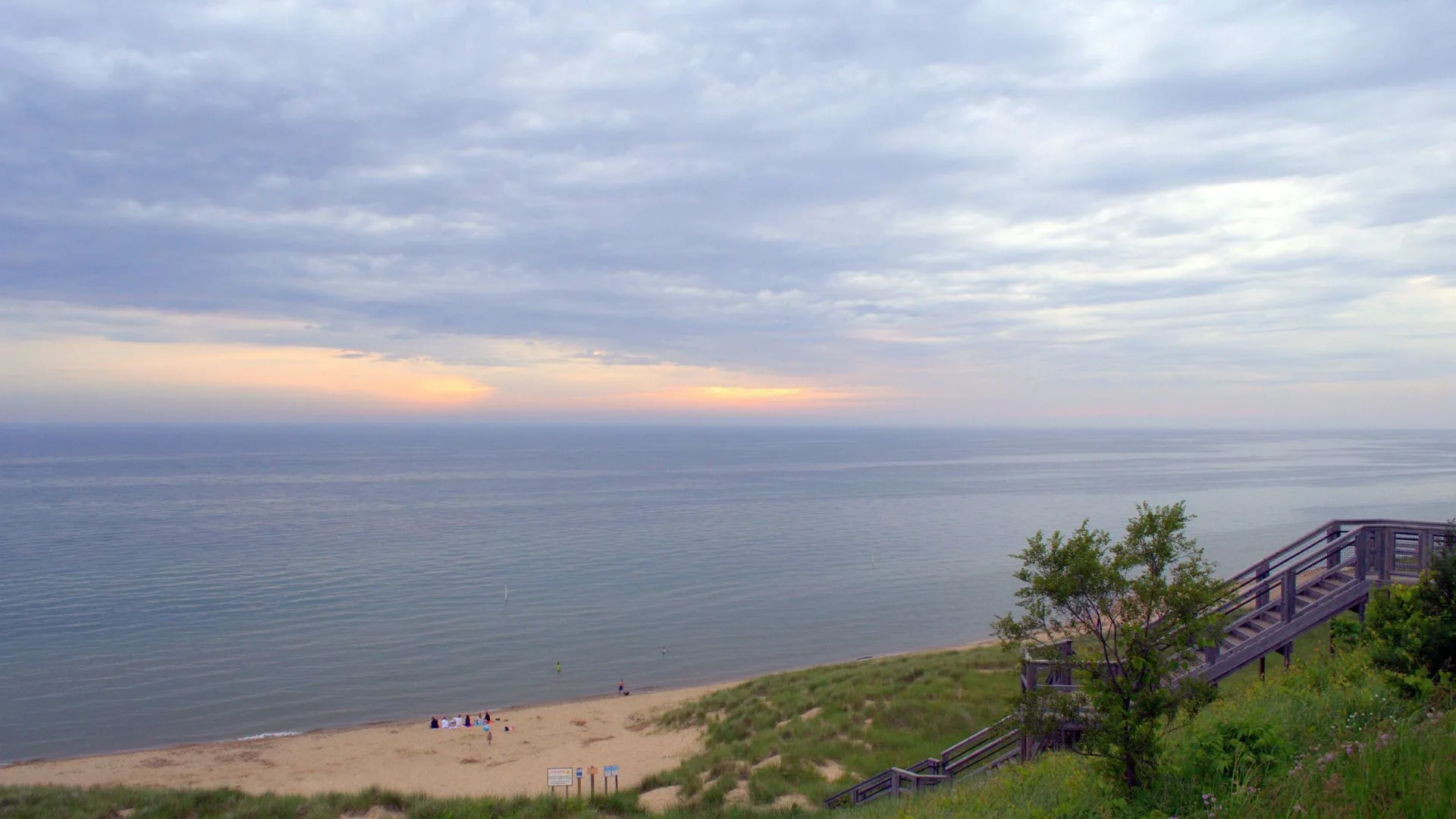 Holland Michigan Beach Aerial view of a beach in Holland Michigan