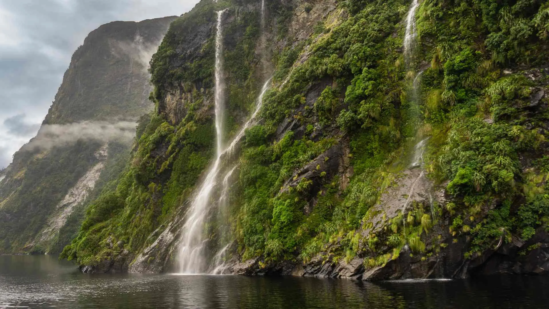 Cruising Doubtful Sound (2) waterfalls in Doubtful Sound