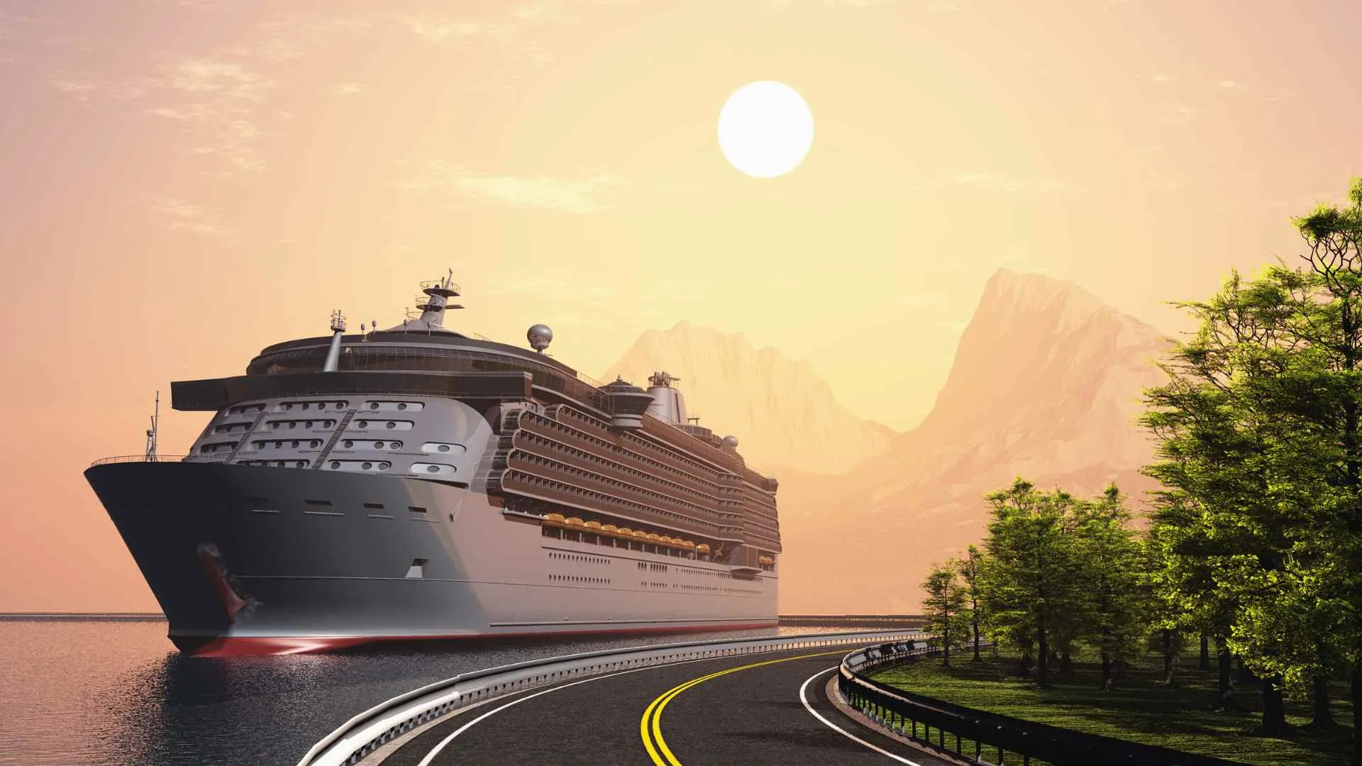 month long cruises-3 cruise along side of road