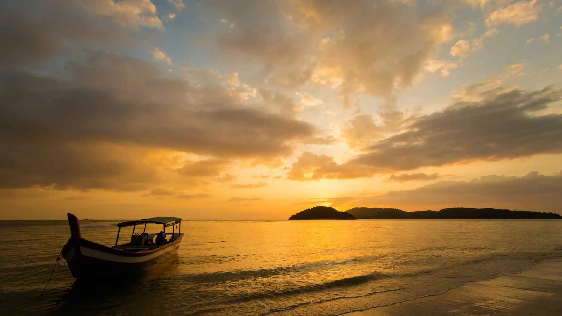 sunset on small boat Langkawi sunset on small boat Langkawi